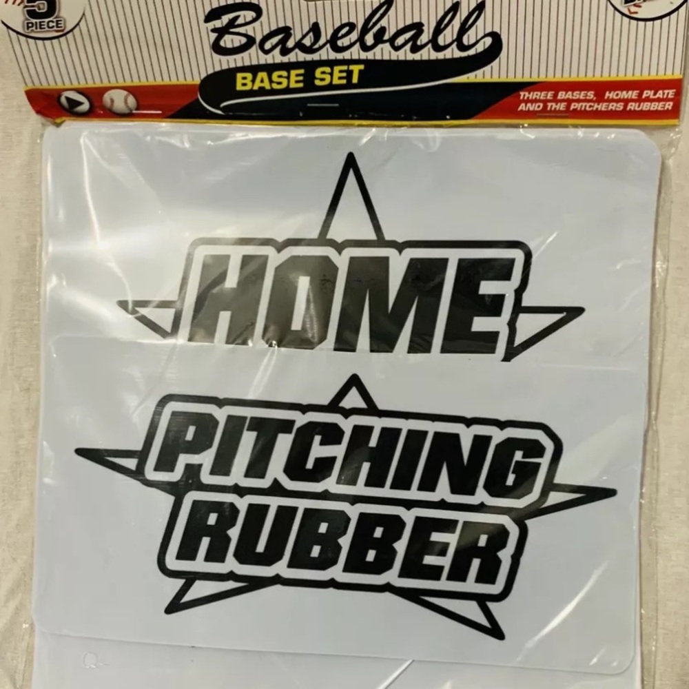 New Kids Sports Baseball Base Set- 5 pieces 1st 2nd 3rd Home Plate Pitcher Rub